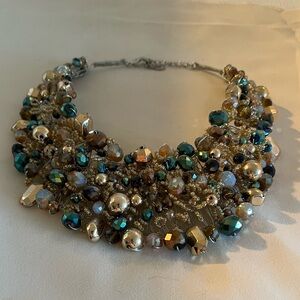Aldo beaded statement bib necklace